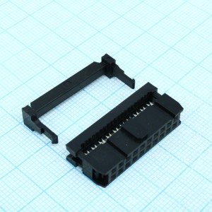DS1016-20MA2BB, IDC разъем, розетка на плоский шлейф 20pin(2x10), шаг 2.54мм