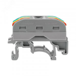 Клемма СМК 222-425D проходная 5-полюсная, с креплением на DIN-рейку (0,08-4 мм2) серая 07-5236