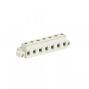 Розеточный разъем на кабель 8313 B/7 F, Розеточный разъем, угловой, на кабель, шаг: 7.5 мм, 7 полюсов, фиксация провода винтовая, исполнение: с монтажными фланцами, с маркировкой, 400V, 12А, цвет: серый