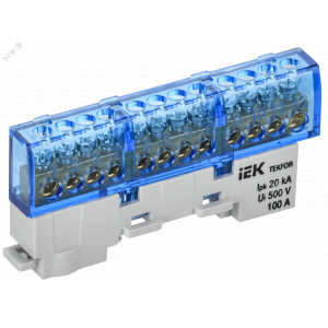 TEKFOR Шина N ноль изолированная на универсальном держателе 6х9-12-С IEK TF-NN10-12-KL-K07