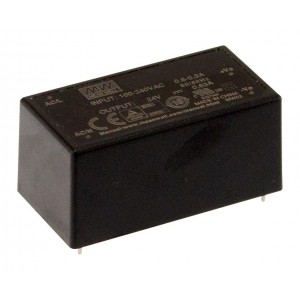 MPM-15-15, AC-DC med, 15Вт, вход 80...264В AC 47...440 Гц, выход 15В/1А, изоляция 4000В AC, на плату, 52.4х27.2х24мм, -40...+85°C