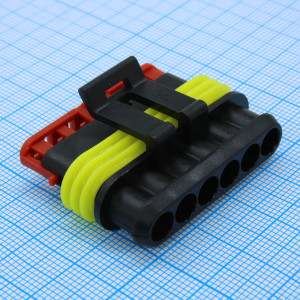L-KLS13-CA043-1.5-06-FH-B, Корпус разъема 6 контактов шаг 6мм розетка
