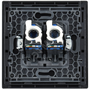 FORTE&PIANO Розетка компьютерная двойная RJ45 кат.6 FP134 черный IEK FP-K20-2-K02