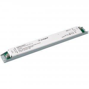 Блок питания ARV-SP24150-LONG-PFC-A (24V, 6.25A, 150W) 025480, Источник напряжения с гальванической развязкой для светодиодных изделий. Входное напряжение 220-240 VAC. Выходные параметры: 24 В, 6.25 А, 150 Вт. Встроенный PFC >0.95. Негерметичный алюминиевый корпус IP 20. Габаритные размеры длина 360 мм, ширина 40 мм,