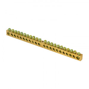 Шина PEN "ноль-земля" (8х12мм) 22 отверстия латунь крепеж по центру PROxima sn0-125-22-c