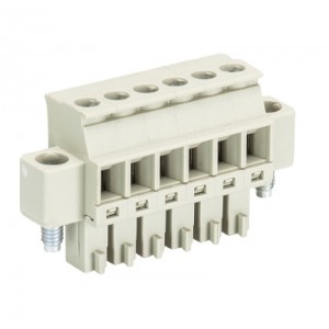 Розетка Wiecon 8813 B / 6 VL, Розеточный разъем, прямой, на кабель, шаг: 3.81 мм, 6 полюсов, фиксация провода винтовая, исполнение: с маркировкой, 250V, 8А, цвет: серый