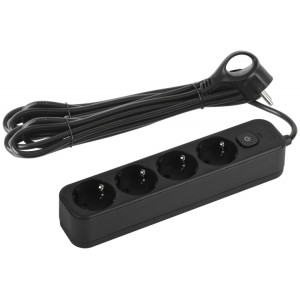 Сетевой фильтр SFE450-B с базовой защитой с заземлением с выключателем 4 розетки 5м Б0059556