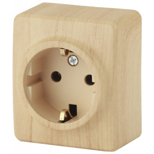 11-2203-11 Розетка 2P+E Schuko, 16A-250В, IP20, ОУ, Эксперт, сосна (16/160/3200) Б0020687