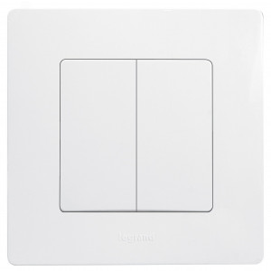 Выключатель 2-кл. СП Etika 10А IP20 250В 10AX безвинтов. зажимы механизм бел. Leg 672202