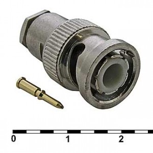 BNC-S59P, Разъем высокочастотный, штекер BNC под пайку на кабель RG59
