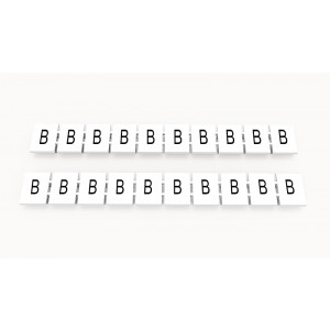 Маркировка (в кассетах) ZB8-10P-19-91Z(H), Кассета с маркировочными шильдиками, для клемм сечением 6 мм.кв., верхняя, 10 шильдиков, нанесенные символы: B, с вертикальным расположением, размер шильдика: 7,45 x 10,7 мм, цвет: белый