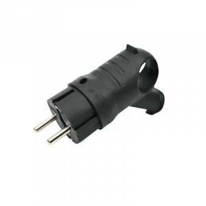Вилка MultiSet 2К+З 16А/250В IP44 угловая каучуковая черн. SE MST1102BK