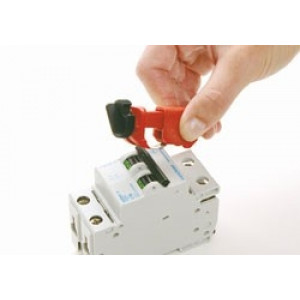 gws90854, Блокираторы полюсных автоматов TBLO, нейлон и сталь, 55х31 мм, цвет – красный, 6 шт/упак