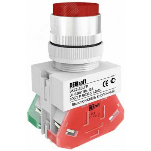 Выкл. кноп. ABLFP 22 мм Цвет:КРАСНЫЙ 220В ВK-22 C2 25020DEK