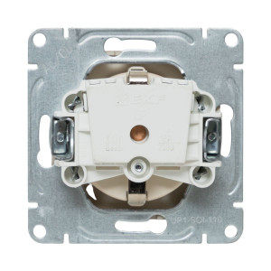 Механизм розетки, 16А, с заземлением, без шторок, кремовый Эпика EKF UP1-SOI-110