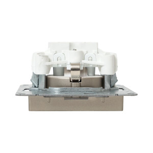 Механизм розетки, 16А, с заземлением, без шторок, шампань Эпика EKF UP1-SOC-110