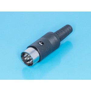 DN-8M1, Вилка DIN 8 контактов на кабель, 45 градусов