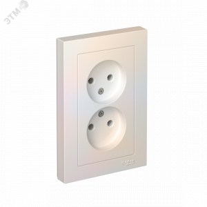 Розетка 2-м СП AtlasDesign 16А IP20 без заземл. в сборе жемчуж. SE ATN000420