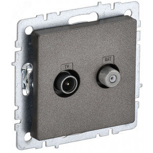 BRITE Розетка двойная TV+SAT РТВ/РСп12-БрТБ темная бронза BR-AF20-O-K45