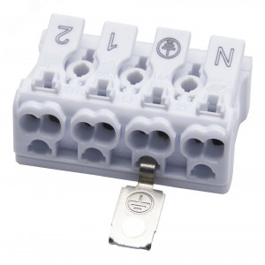 Клемма монтажная с заземлением, 4 контактные группы, 32958