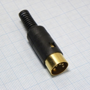 Разъем DIN5 шт каб. gold, разъем для АС