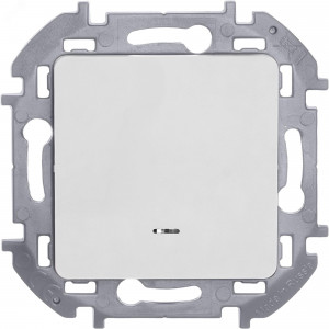 Переключатель 1-кл. Inspiria 10А IP20 250В 10AX с подсветкой / индикацией механизм бел. Leg 673660