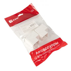 Поворот 90 гр. (25х25) (4 шт) белый EKF-Plast