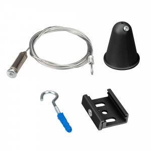 Подвес LGD-4TR-HANG-2-L5000-BK (D) 031266, Тросовый подвес с пластиковой чашкой O36x47мм для треков 4TR. Длина троса 5 м. Цвет черный. Выдерживает вес максимум 15 кг. В комплекте трос, чаша, скоба и крюк. Совместим только с шинопроводом серии D3P.