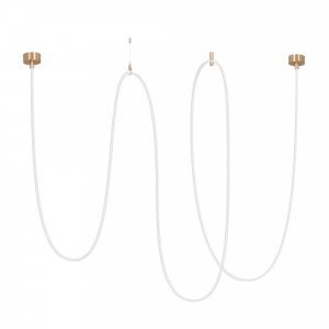 Светильник SP-TROPIC-SURFACE-R18-L10000-110W Day4000 (GD, 360 deg, 230V) 043400, Подвесной светильник. Мощность 110 Вт, св. поток 7455 лм, 67 лм/Вт, дневной 4000 K, CRI>90, угол 360°, напряжение питания 230 В. Золотой круглый корпус из стали, силиконовая герметичная лента, степень защиты IP20. Размер: общая высота чаши 85 мм, высота ч