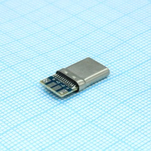 USB3.1 TYPE-C 24PM-024, Разъём USB TYPE-C - вилка на кабель