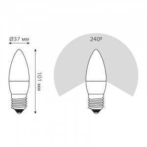 Лампа светодиодная Black 6.5Вт свеча 4100К нейтр. бел. E27 550лм 103102207
