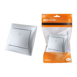 Кнопка звонковая 6А серебр. металлик "Лама" SQ1815-0208