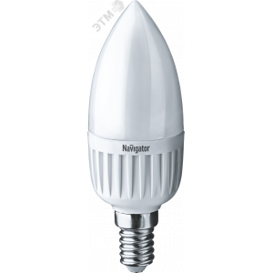 Лампа светодиодная LED 5вт E14 теплый матовая свеча 18861