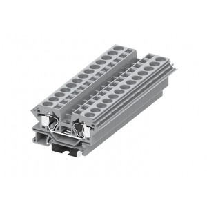 Проходная клемма 210911, Проходная клемма, тип фиксации провода: пружинный, номинальное сечение: 10 мм кв., 57A, 800V, ширина: 10 мм, цвет: серый, тип монтажа: DIN35