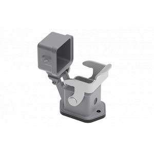 Открытое основание разъема S3A-BM-1L.M-MC/M, Основание разъема на панель, открытое, типоразмер 3A, без уплотнителя, для вилочной вставки, с одной защелкой, с металлической защитной крышкой, материал корпуса: алюминиевый сплав