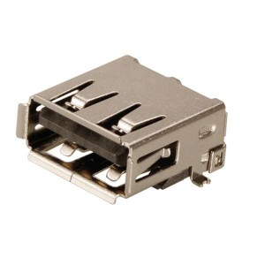 KUSBX-SMT4-ASFS1N-BTR, USB-коннекторы SMT USB A-TYPE Recep BLK GOLD FLASH
