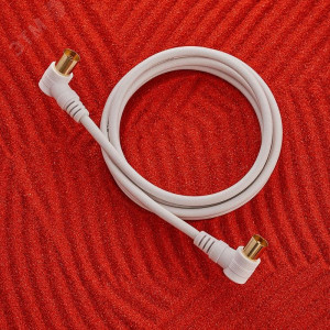 Шнур TV Plug - TV Jack 1.5м угловой бел. 18-0022