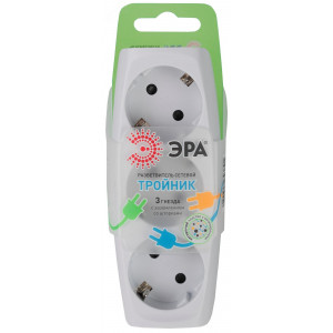 Разветвитель электрический SP-3e-W на 3 розетки c заземлением со шторками 16А белый C0045529