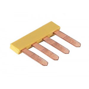 Соединительная перемычка IVB 1 WK4.. - 4, Соединительный мостик, для установки в зажимную клетку, толщина 1 мм, изолированный, 4 полюса, для клемм: WK 4 / U; WK 4 TK, цвет: желтый