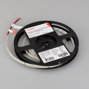 Лента RT-A144-10mm 24V Warm3000 (7.7 W/m, IP20, 2835, 5m) 038782, Светодиодная высокоэффективная лента RT-A144, открытая. Светодиоды 2835, 144 шт/м (720 шт на 5 м), белая плата, ширина 10 мм, скотч 3M. Цвет ТЕПЛЫЙ 3000 K, цветопередача CRI>85, угол 120°. Питание 24 В, мощность 7.7 Вт/м (38.5 Вт на 5 м). Размеры 5000x10x