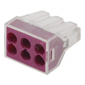 NO-222-20 Клемма СМК, серия 106, 6 отверстий, 1.0-2.5мм2 (упак. 50 шт.) (50/2500/45000) Б0033394