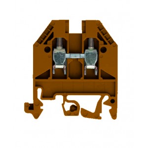 Проходная клемма WK 4/U BR, Проходная клемма, тип фиксации провода: винтовой, номинальное сечение: 4 мм кв., 32A, 800V, ширина: 6 мм, цвет: коричневый, тип монтажа: DIN35