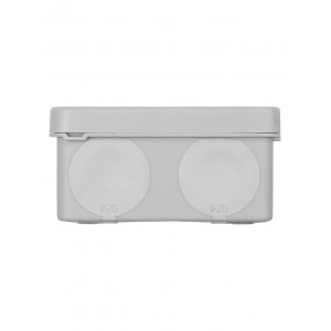 Распаячная коробка двухкомпонентная ОП 80х80х40 мм IP66 8 вх. серая инд. штрихкод TDM SQ1401-2512