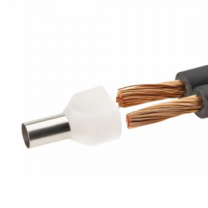 Наконечник-гильза двойная с изолир.фланцем 0,5 кв.мм белый (НШВИ2) IFD2-0.5-8WT