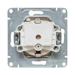 Механизм розетки, 16А, IP44, с заземлением, со шторками, c крышкой, кремовый Эпика EKF UP1-SOI-111-44