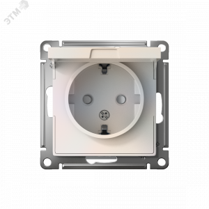 Розетка 1-м СП AtlasDesign 16А IP20 с заземл. защ. шторки с крышкой механизм жемчуж. SE ATN000446