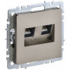 Розетка компьютерная двойная СП RJ45 кат.5E BRITE РК10-2-БрШ шампань BR-K20-1-K37