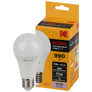 Лампочка светодиодная Kodak LED KODAK A60-11W-865-E27 E27 / Е27 11Вт груша холодный дневной свет(кр.1шт) [Б0057607]