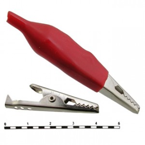 8-0027 RED, Зажим-крокодил 8-0027, красный