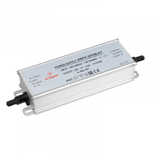 Блок питания ARPV-24150-A1 (24V, 6.25A, 150W) 034209, Источник напряжения с гальванической развязкой для светодиодных изделий. Входное напряжение 200-240 VAC. Выходные параметры: 24 В, 6.25 А, 150 Вт. Встроенный PFC >0.5. Герметичный алюминиевый корпус IP 67. Рабочая температура -40…+70C?. Габаритные размеры